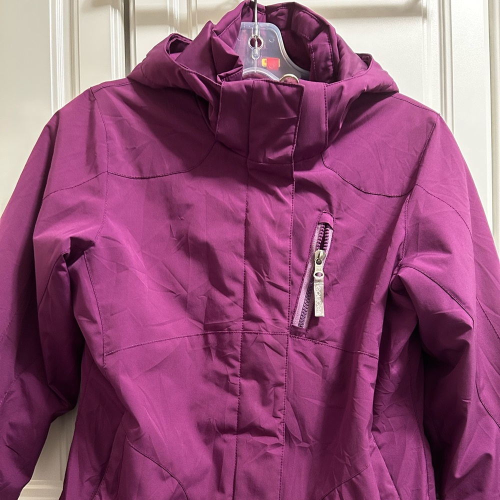 Spyder Snow Board Jacket-Purple-size 14youth. 3 external & 2 internal pockets